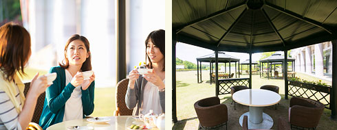 当館自慢のガーデンのカフェ